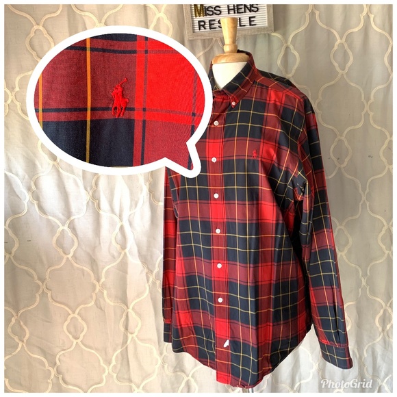 Ralph Lauren Other - EUC MENS RALPH LAUREN BLACK RED PLAID PANE SHIRT